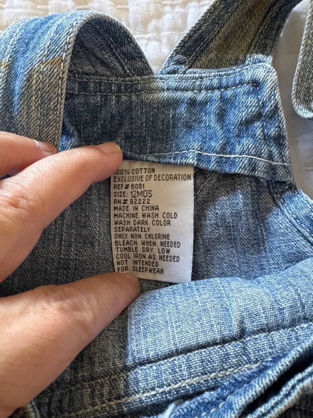 Vintage Boys Carter's Watch the Wear Denim Overalls with Yellow Accent 12mo.